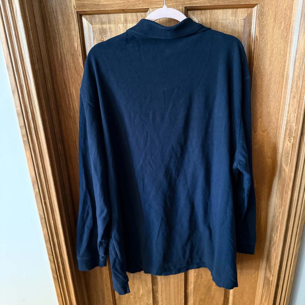 Men’s Harbor Bay Navy Long Sleeve Polo 4XLT - Picture 2 of 3
